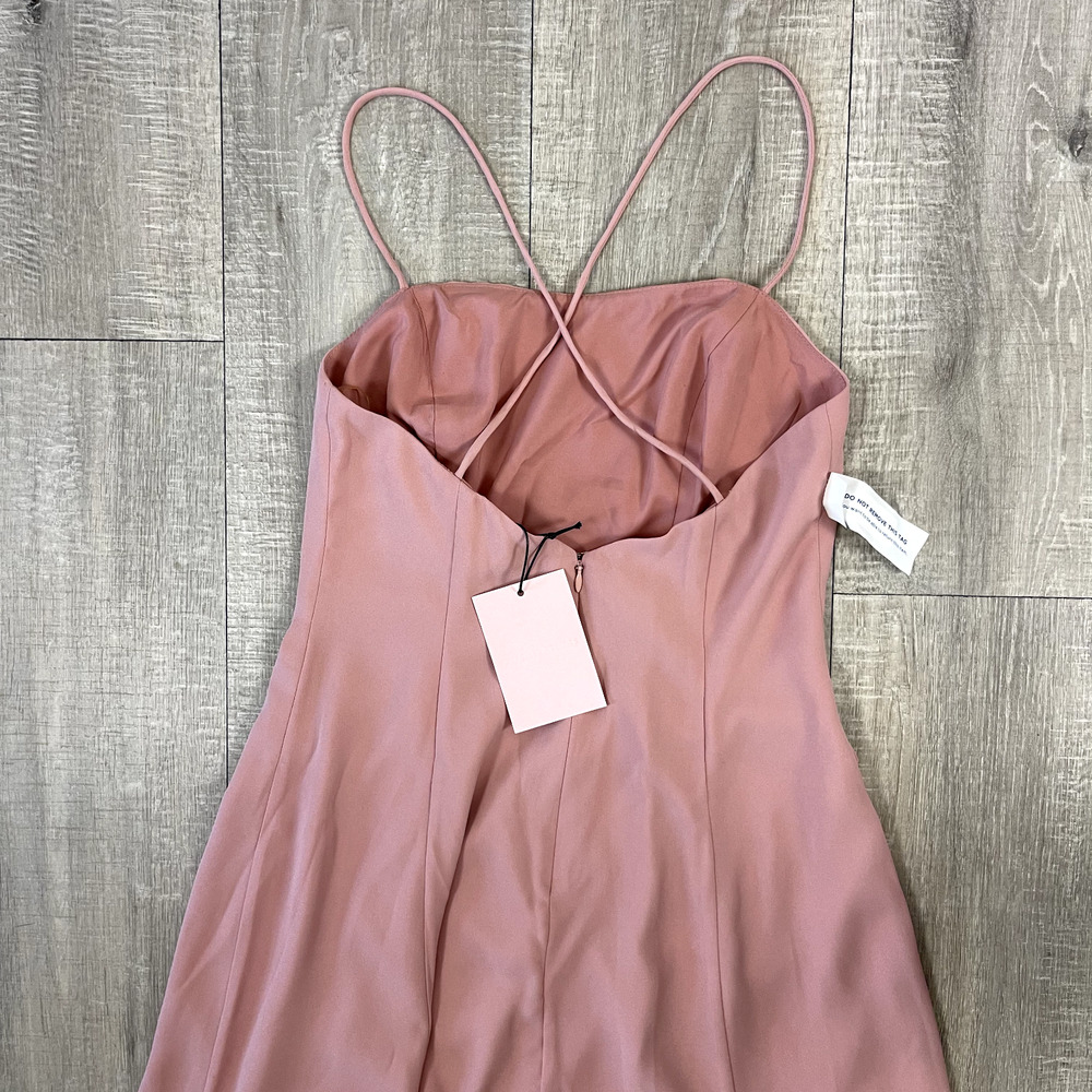 Fame and Partners Maxi Dress Womens 2 Pink Sleeveless Crossback Side Slit NWT - Picture 13 of 16